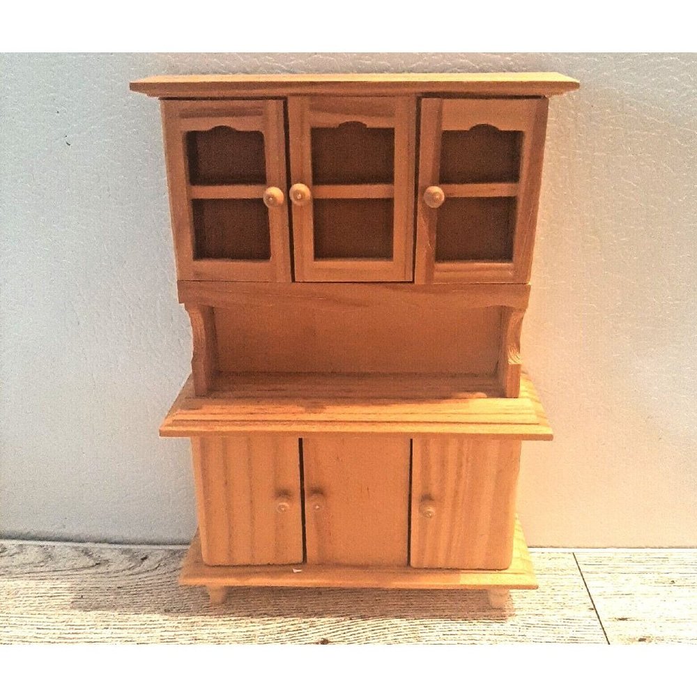 6" Tall Unfinished Wooden Buffet for Dollhouse Dining Room Cabinet Cupboard